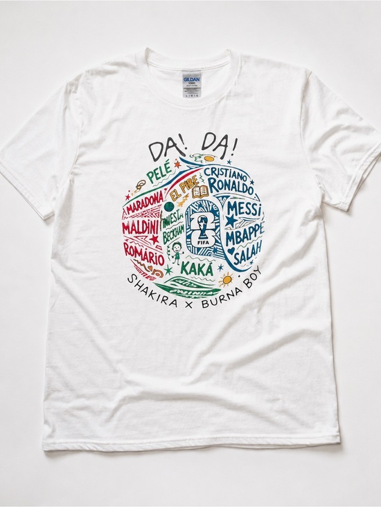 Gildan Other - Gildan White Short Sleeve Tee with Multicolor Soccer Illustration UNISEX SIZE L